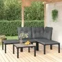 Garden furniture set 5 pieces black and gray synthetic rattan by vidaXL, Garden sets - Ref: Foro24-3187742, Price: 202,15 €, ...
