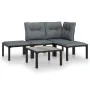 Garden furniture set 5 pieces black and gray synthetic rattan by vidaXL, Garden sets - Ref: Foro24-3187742, Price: 202,15 €, ...