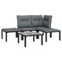 Garden furniture set 5 pieces black and gray synthetic rattan by vidaXL, Garden sets - Ref: Foro24-3187742, Price: 202,15 €, ...