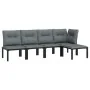 Garden furniture set 5 pieces black and gray synthetic rattan by vidaXL, Garden sets - Ref: Foro24-3187745, Price: 230,65 €, ...