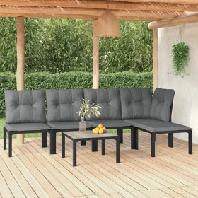 6-piece garden furniture set in black and grey synthetic rattan by vidaXL, Garden sets - Ref: Foro24-3187746, Price: 281,28 €...