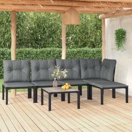 6-piece garden furniture set in black and grey synthetic rattan by vidaXL, Garden sets - Ref: Foro24-3187746, Price: 280,73 €...