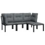 Garden furniture set 4 pieces black and gray synthetic rattan by vidaXL, Garden sets - Ref: Foro24-3187747, Price: 194,01 €, ...