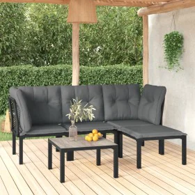 Garden furniture set 5 pieces black and gray synthetic rattan by vidaXL, Garden sets - Ref: Foro24-3187748, Price: 233,64 €, ...