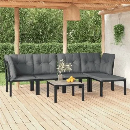 6-piece garden furniture set in black and grey synthetic rattan by vidaXL, Garden sets - Ref: Foro24-3187750, Price: 281,07 €...