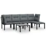 6-piece garden furniture set in black and grey synthetic rattan by vidaXL, Garden sets - Ref: Foro24-3187750, Price: 281,07 €...