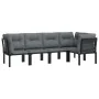 Garden furniture set 5 pieces black and gray synthetic rattan by vidaXL, Garden sets - Ref: Foro24-3187753, Price: 266,88 €, ...