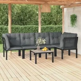 Garden furniture set 6 pieces black and gray synthetic rattan by vidaXL, Garden sets - Ref: Foro24-3187754, Price: 317,76 €, ...