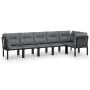 Juego de muebles de jardín 6 pzas ratán sintético negro y gris de vidaXL, Conjuntos de jardín - Ref: Foro24-3187755, Precio: ...