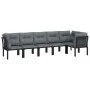 Juego de muebles de jardín 6 pzas ratán sintético negro y gris de vidaXL, Conjuntos de jardín - Ref: Foro24-3187755, Precio: ...