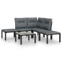 Garden furniture set 6 pieces black and gray synthetic rattan by vidaXL, Garden sets - Ref: Foro24-3187756, Price: 263,01 €, ...