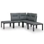 Garden furniture set 5 pieces black and gray synthetic rattan by vidaXL, Garden sets - Ref: Foro24-3187757, Price: 212,68 €, ...