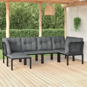 Garden furniture set 6 pieces black and gray synthetic rattan by vidaXL, Garden sets - Ref: Foro24-3187758, Price: 290,30 €, ...