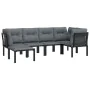 Juego de muebles de jardín 6 pzas ratán sintético negro y gris de vidaXL, Conjuntos de jardín - Ref: Foro24-3187758, Precio: ...