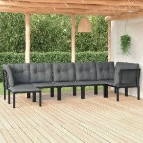 Garden furniture set 7 pieces black and gray synthetic rattan by vidaXL, Garden sets - Ref: Foro24-3187760, Price: 335,32 €, ...
