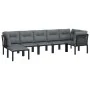 Gartenmöbel-Set 7-teilig aus schwarzem und grauem synthetischem Rattan von vidaXL, Gartensets - Ref: Foro24-3187760, Preis: 3...