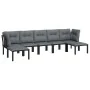 Gartenmöbel-Set 7-teilig aus schwarzem und grauem synthetischem Rattan von vidaXL, Gartensets - Ref: Foro24-3187764, Preis: 3...
