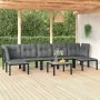 Gartenmöbel-Set 8 Stück aus schwarzem und grauem synthetischem Rattan von vidaXL, Gartensets - Ref: Foro24-3187765, Preis: 33...