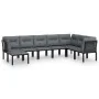 Garden furniture set 8 pieces black and gray synthetic rattan by vidaXL, Garden sets - Ref: Foro24-3187766, Price: 375,16 €, ...
