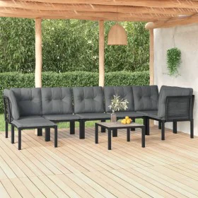 Garden furniture set 8 pieces black and gray synthetic rattan by vidaXL, Garden sets - Ref: Foro24-3187761, Price: 361,11 €, ...