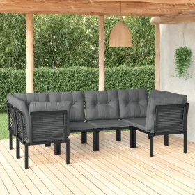 Garden furniture set 6 pieces black and gray synthetic rattan by vidaXL, Garden sets - Ref: Foro24-3187768, Price: 323,86 €, ...