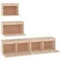 TV furniture 4 pieces solid pine wood by vidaXL, TV Furniture - Ref: Foro24-3100144, Price: 208,54 €, Discount: %