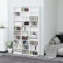 Glossy white plywood CD cabinet 102x16x177.5 cm by vidaXL, CD and DVD storage - Ref: Foro24-801784, Price: 146,92 €, Discount: %