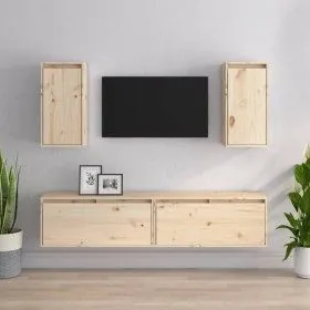 TV-Möbel 4-teilig aus massivem Kiefernholz von vidaXL, TV-Möbel - Ref: Foro24-3100169, Preis: 197,31 €, Rabatt: %