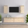 Muebles para TV 4 piezas madera maciza de pino de vidaXL, Muebles TV - Ref: Foro24-3100169, Precio: 197,12 €, Descuento: %