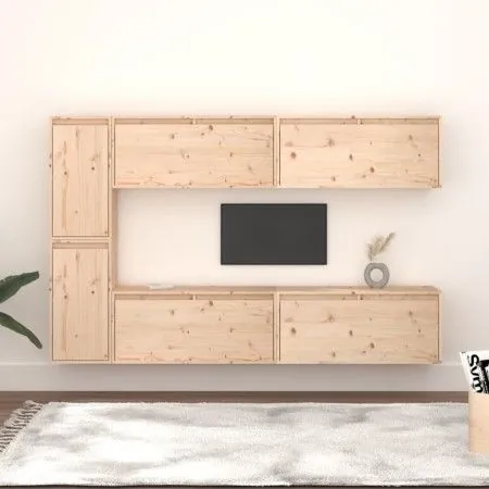 TV furniture set, 6 pieces made of solid pine wood by vidaXL, TV Furniture - Ref: Foro24-3100234, Price: 310,75 €, Discount: %