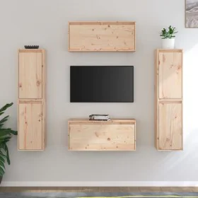 TV-Möbel 6-teilig aus massivem Kiefernholz von vidaXL, TV-Möbel - Ref: Foro24-3100264, Preis: 267,42 €, Rabatt: %