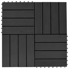 Baldosas de porche de WPC 30x30 cm 2 m² negro 22 unidades de vidaXL, Suelos y moquetas - Ref: Foro24-277800, Precio: 120,44 €...