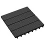 WPC porch tiles 30x30 cm 2 m² black 22 units by vidaXL, Floors and carpets - Ref: Foro24-277800, Price: 120,44 €, Discount: %