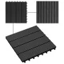 WPC porch tiles 30x30 cm 2 m² black 22 units by vidaXL, Floors and carpets - Ref: Foro24-277800, Price: 120,44 €, Discount: %