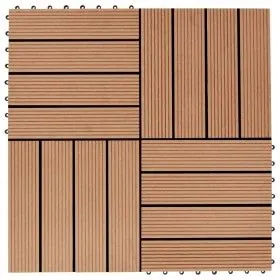 WPC porch tiles 30x30 cm 2 m² teak color 22 units by vidaXL, Floors and carpets - Ref: Foro24-277801, Price: 120,65 €, Discou...