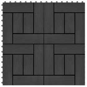 WPC porch tiles 30x30 cm 2 m² black 22 units by vidaXL, Floors and carpets - Ref: Foro24-277803, Price: 112,64 €, Discount: %
