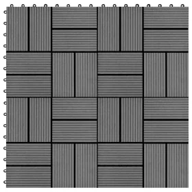 WPC porch tiles 30x30 cm 2 m² gray 22 units by vidaXL, Floors and carpets - Ref: Foro24-277807, Price: 100,79 €, Discount: %
