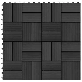 Baldosas de porche de WPC 30x30 cm 2 m² negro 22 unidades de vidaXL, Suelos y moquetas - Ref: Foro24-277808, Precio: 99,39 €,...