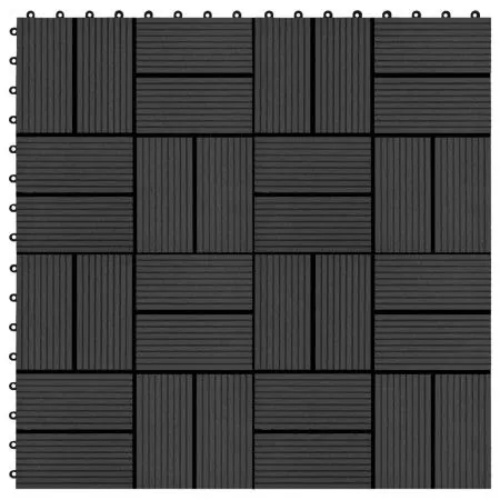 WPC-Verandafliesen 30x30 cm 2 m² schwarz 22 Einheiten von vidaXL, Böden und Teppiche - Ref: Foro24-277808, Preis: 95,95 €, Ra...