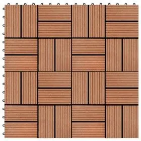 WPC porch tiles 30x30 cm 2 m² teak color 22 units by vidaXL, Floors and carpets - Ref: Foro24-277809, Price: 113,45 €, Discou...