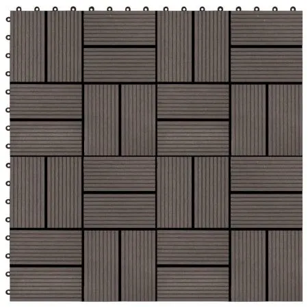 Baldosas de porche WPC 30x30 cm 2 m² marrón oscuro 22 unidades by vidaXL, Floors and carpets - Ref: Foro24-277810, Price: 114...