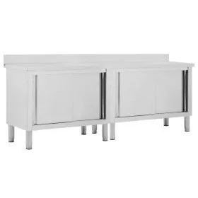 Work tables with sliding doors 2 units steel 240x50x(95-97)cm by vidaXL, Restoration - Ref: Foro24-3055903, Price: 628,18 €, ...
