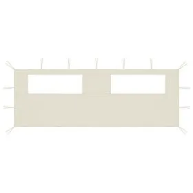 Gazebo side wall with cream windows 6x2 m by vidaXL, Accessories for pavilions and gazebos - Ref: Foro24-3070413, Price: 28,2...