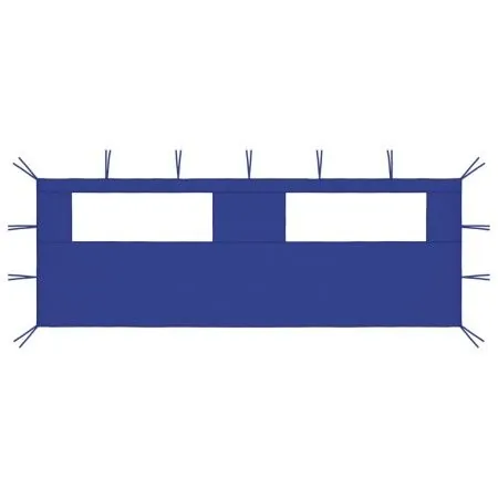 Pared lateral de cenador con ventanas azul 6x2 m de vidaXL, Accesorios para pabellones y cenadores - Ref: Foro24-3070414, Pre...