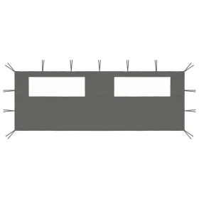Pavillon-Seitenwand mit Fenstern anthrazitgrau 6x2 m von vidaXL, Zubehör für Pavillons und Pavillons - Ref: Foro24-3070415, P...
