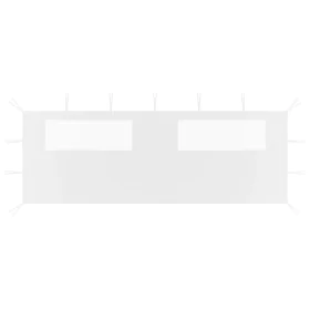Seitenwand des Pavillons mit weißen Fenstern 6x2 m von vidaXL, Zubehör für Pavillons und Pavillons - Ref: Foro24-3070416, Pre...