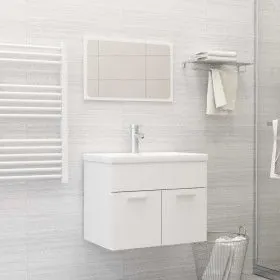 Engineered wood white bathroom furniture set by vidaXL, Bathroom furniture - Ref: Foro24-3070865, Price: 165,58 €, Discount: %