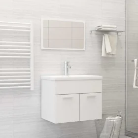 Weißes Badezimmermöbelset aus Ingenieurholz von vidaXL, Badezimmermöbel - Ref: Foro24-3070865, Preis: 165,58 €, Rabatt: %