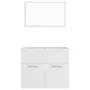 Engineered wood white bathroom furniture set by vidaXL, Bathroom furniture - Ref: Foro24-3070865, Price: 168,55 €, Discount: %