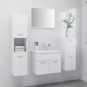 Weißes Badezimmermöbelset aus Holzwerkstoff von vidaXL, Badezimmermöbel - Ref: Foro24-3071090, Preis: 265,86 €, Rabatt: %